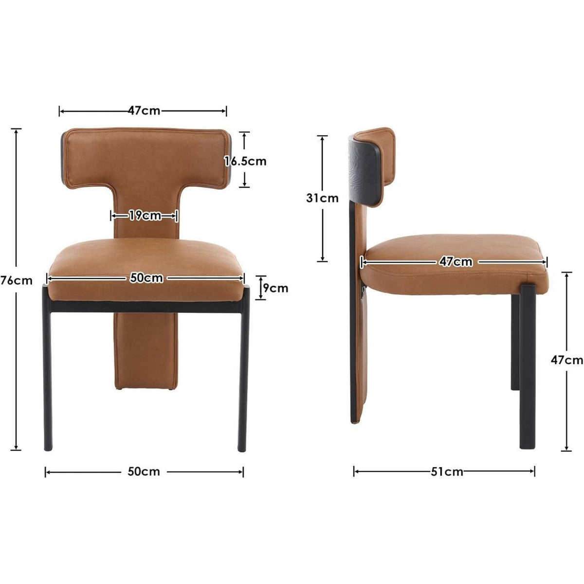 Moderner Esszimmerstuhl Set Braun – Komfortabler Polsterstuhl