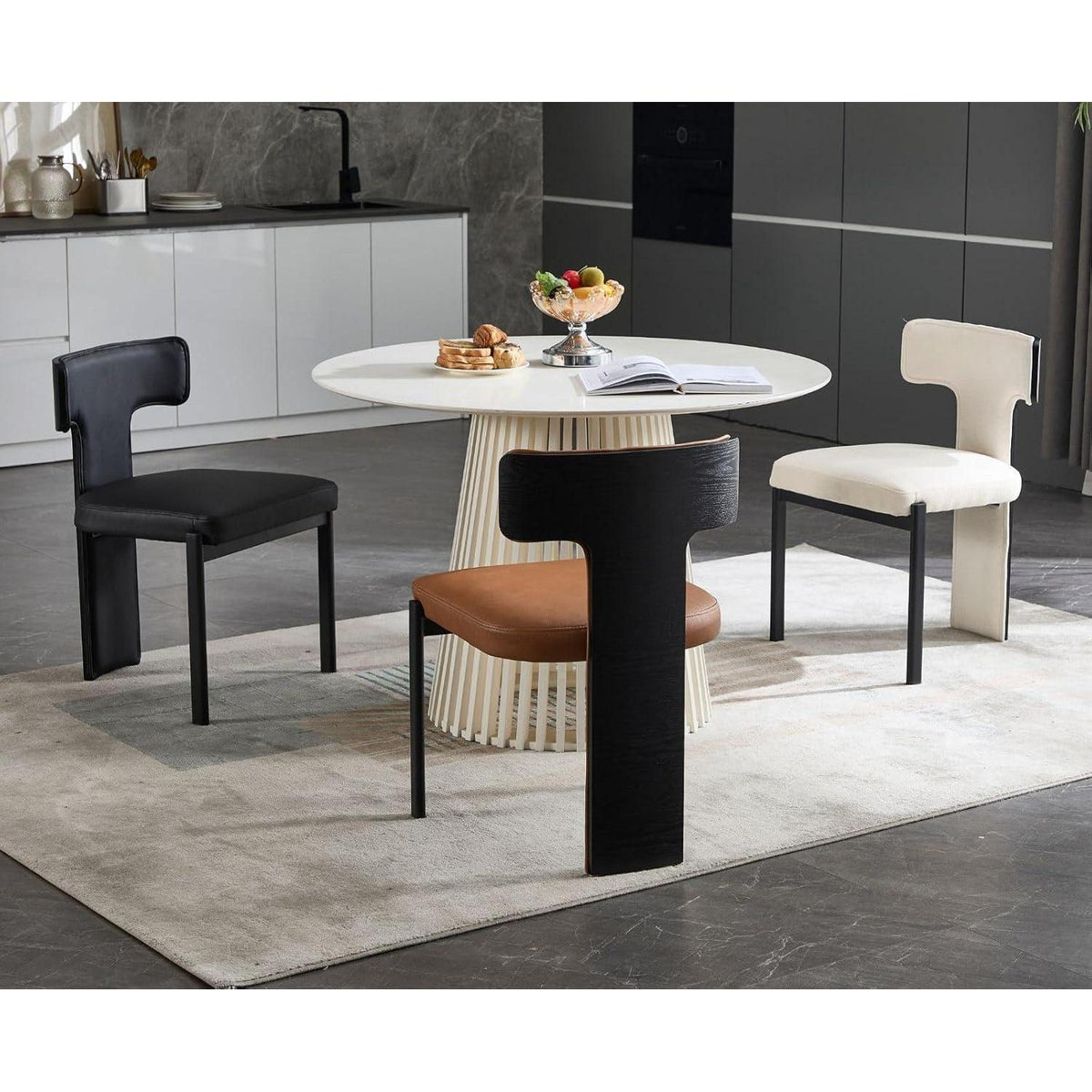 Moderner Esszimmerstuhl Set Braun – Komfortabler Polsterstuhl