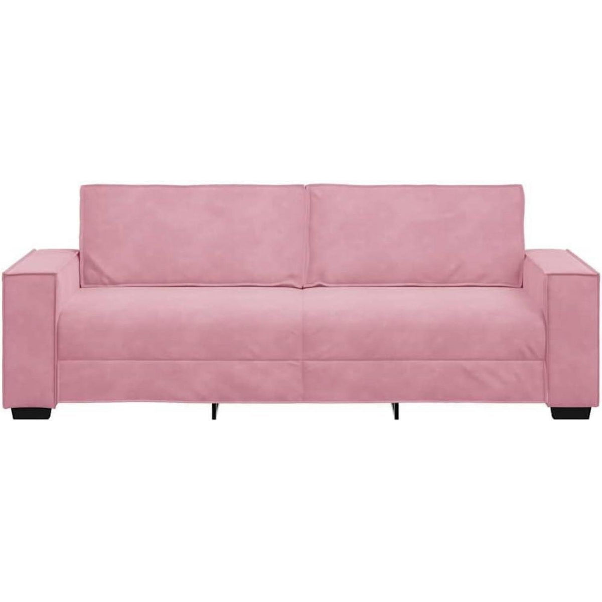 Rosa Samt Sofa 3-Sitzer – 180 cm Wohnzimmercouch