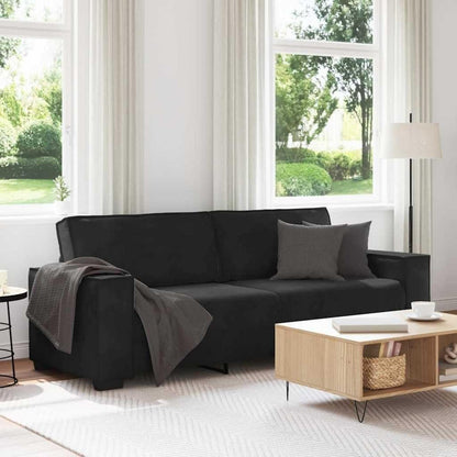3-Sitzer Sofa Schwarz Samt 180cm – Komfortable Polstercouch