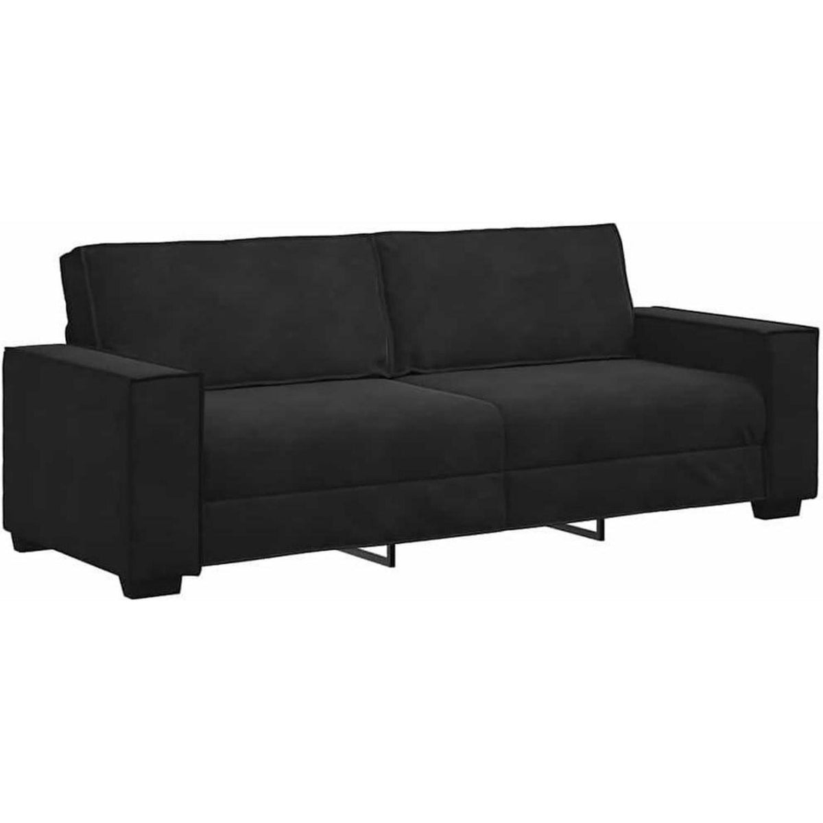 3-Sitzer Sofa Schwarz Samt 180cm – Komfortable Polstercouch