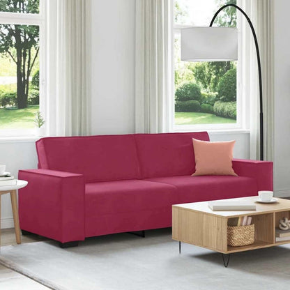 3-Sitzer Sofa Weinrot – Samt Polstercouch 180cm