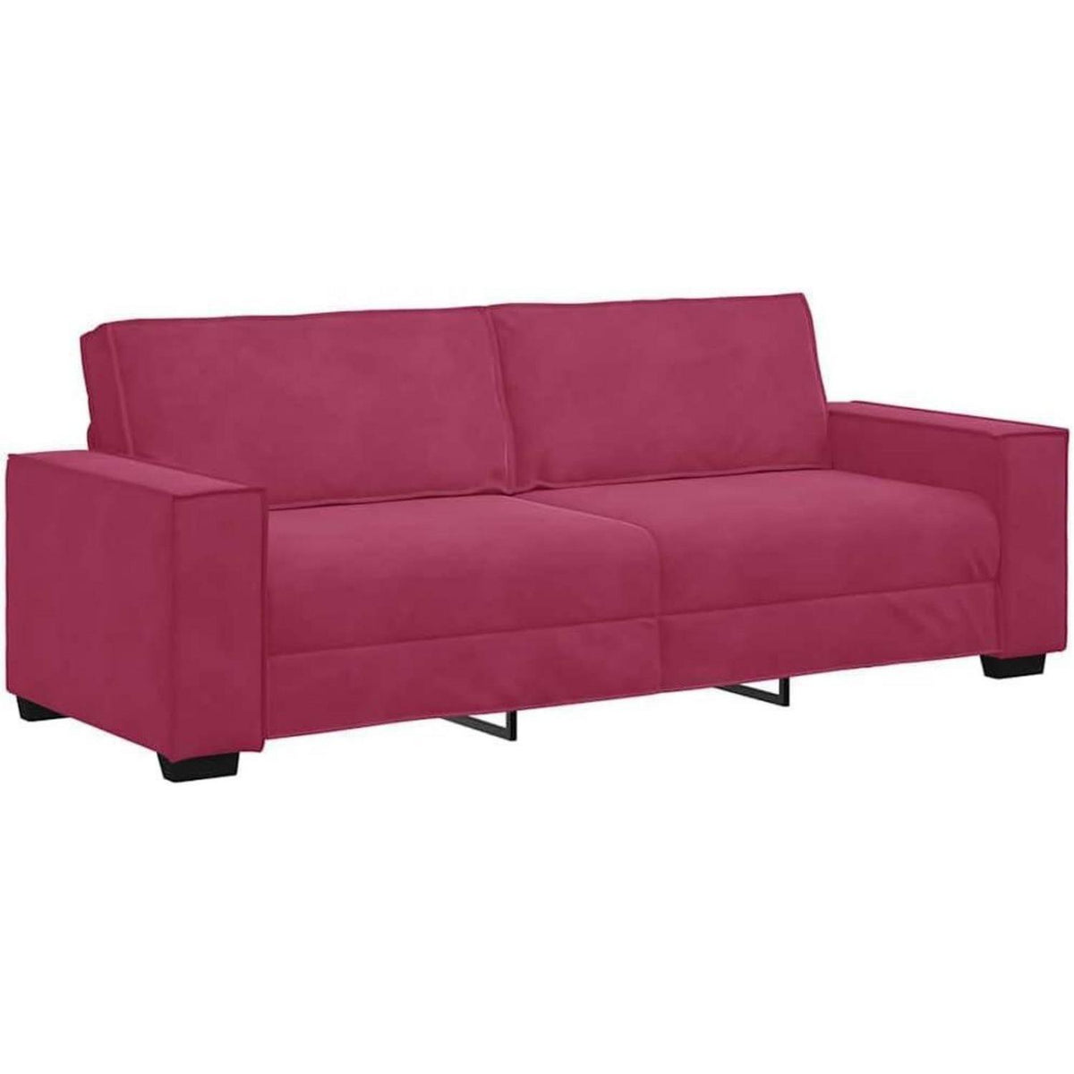 3-Sitzer Sofa Weinrot – Samt Polstercouch 180cm