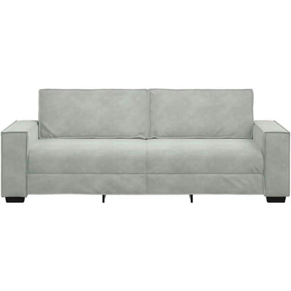 3-Sitzer Sofa Hellgrau Samt 180cm – Komfortable Polstercouch