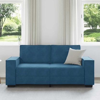 2-Sitzer Sofa Blau, Samt, 140 cm – Komfortable Polstercouch