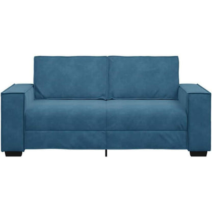 2-Sitzer Sofa Blau, Samt, 140 cm – Komfortable Polstercouch
