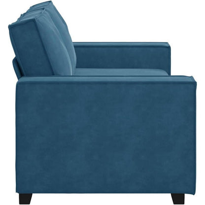 2-Sitzer Sofa Blau, Samt, 140 cm – Komfortable Polstercouch