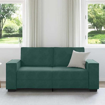 2-Sitzer Sofa Dunkelgrün – Samt Polstercouch 140cm