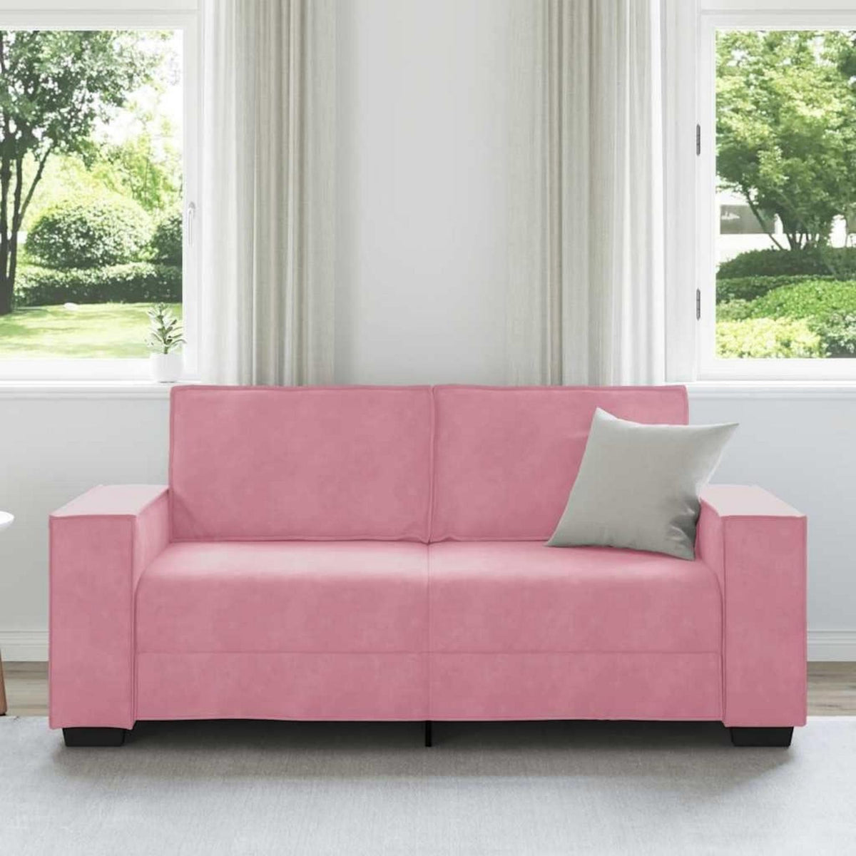Rosa Samt 2-Sitzer Sofa – Komfortable Polstercouch