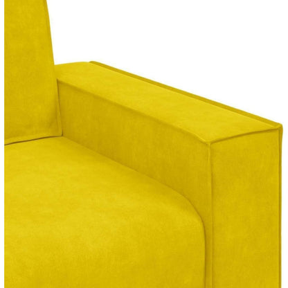 2-Sitzer Sofa Gelb – Samt Polstercouch für Wohnzimmer