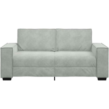 2-Sitzer Sofa Hellgrau Samt – Komfortable Polstercouch