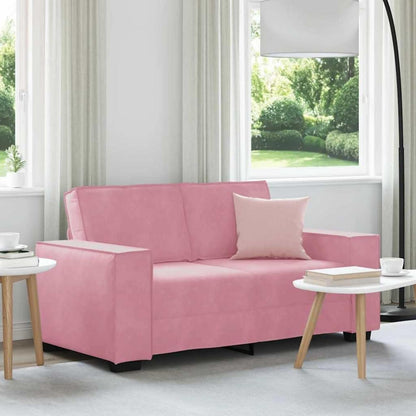 Rosa Samt 2-Sitzer Sofa – Komfortable Polstercouch 120cm