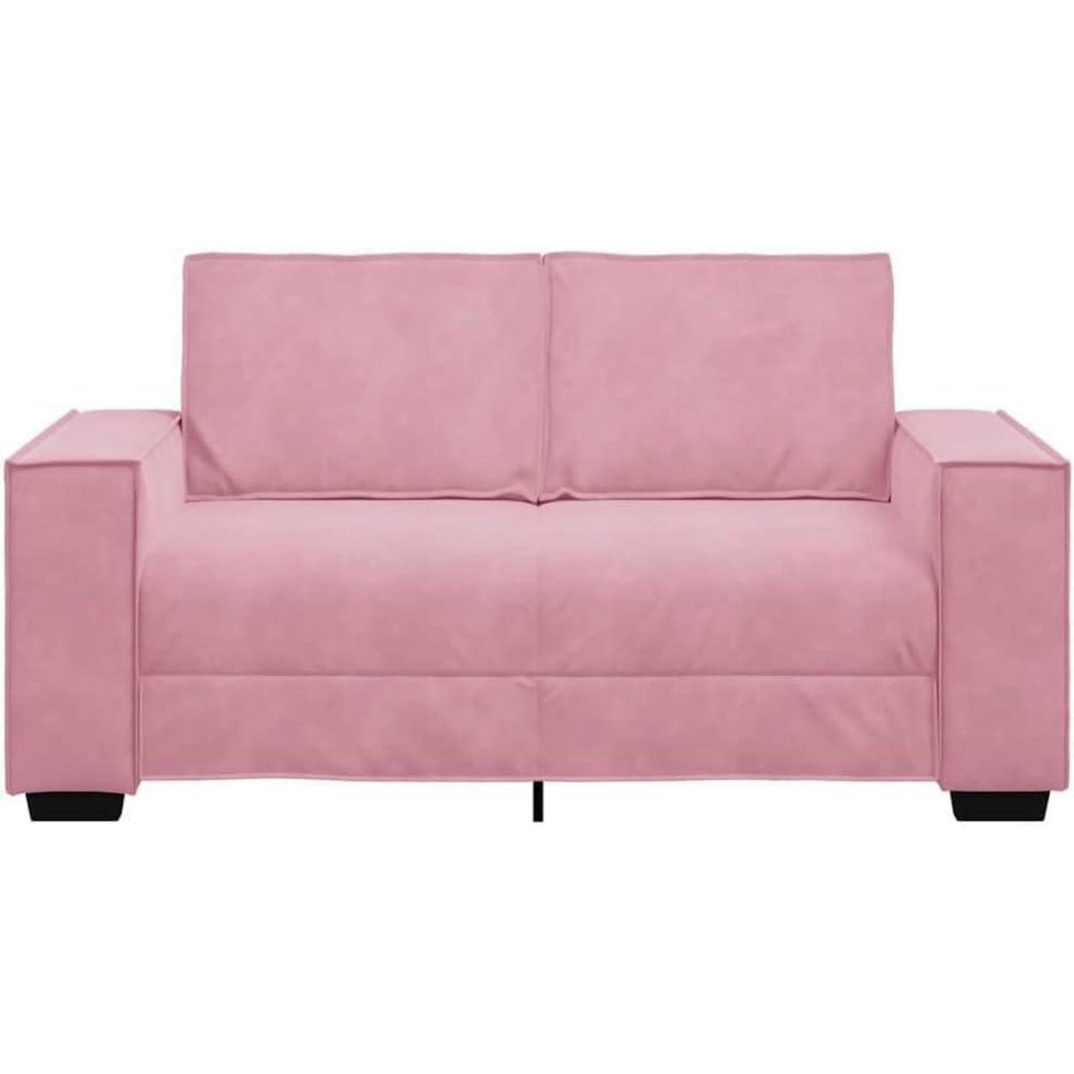 Rosa Samt 2-Sitzer Sofa – Komfortable Polstercouch 120cm
