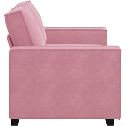 Rosa Samt 2-Sitzer Sofa – Komfortable Polstercouch 120cm