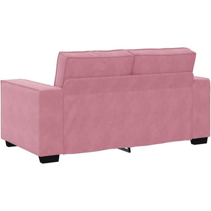 Rosa Samt 2-Sitzer Sofa – Komfortable Polstercouch 120cm