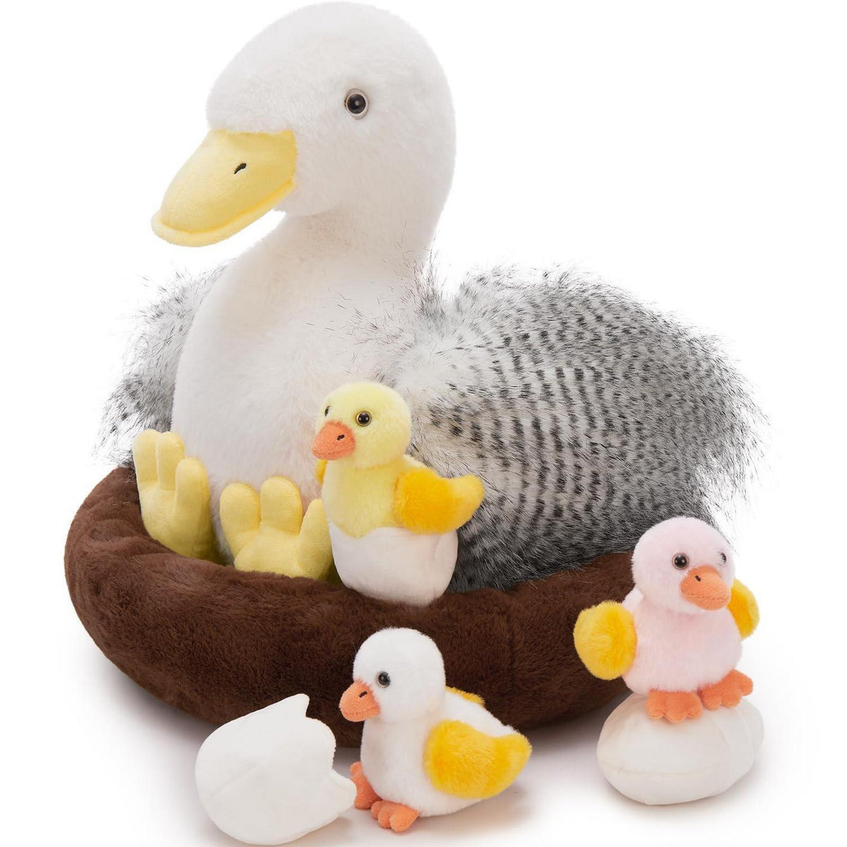 XXL Kuscheltier Ente mit Babys – Plüschtier Geschenk für Kinder