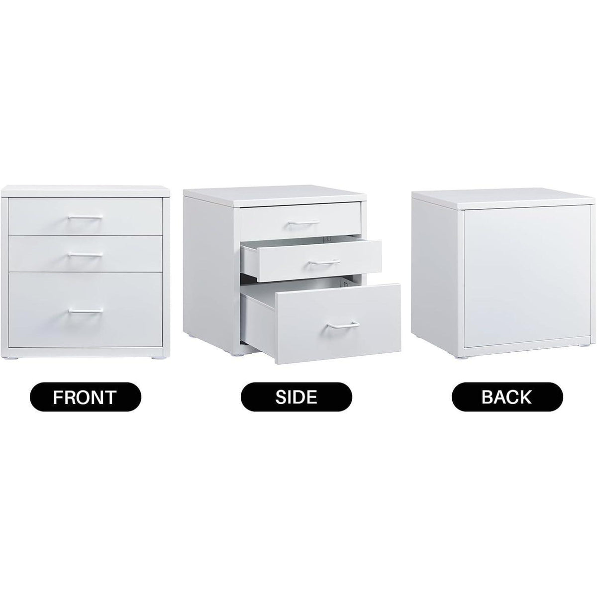 Schreibtisch-Aktenschrank mit 3 Schubladen, Weiß