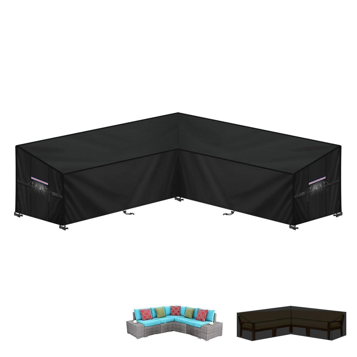 Gartenlounge Abdeckplane L-Form | Wasserdicht & Windfest