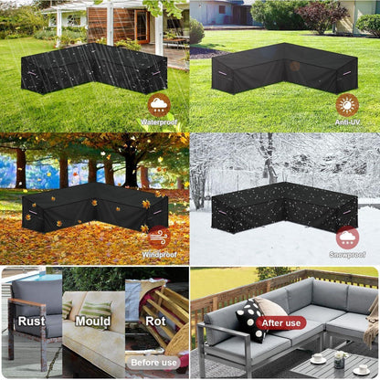 Gartenlounge Abdeckplane L-Form | Wasserdicht & Windfest