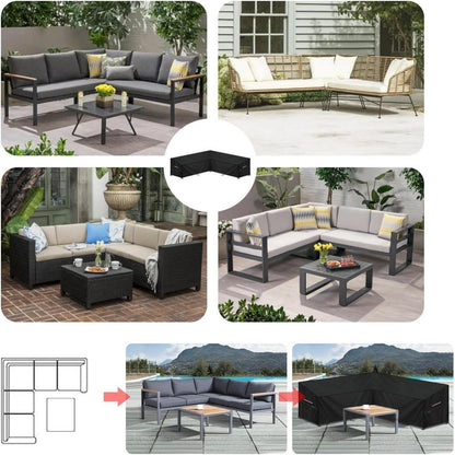 Gartenlounge Abdeckplane L-Form | Wasserdicht & Windfest