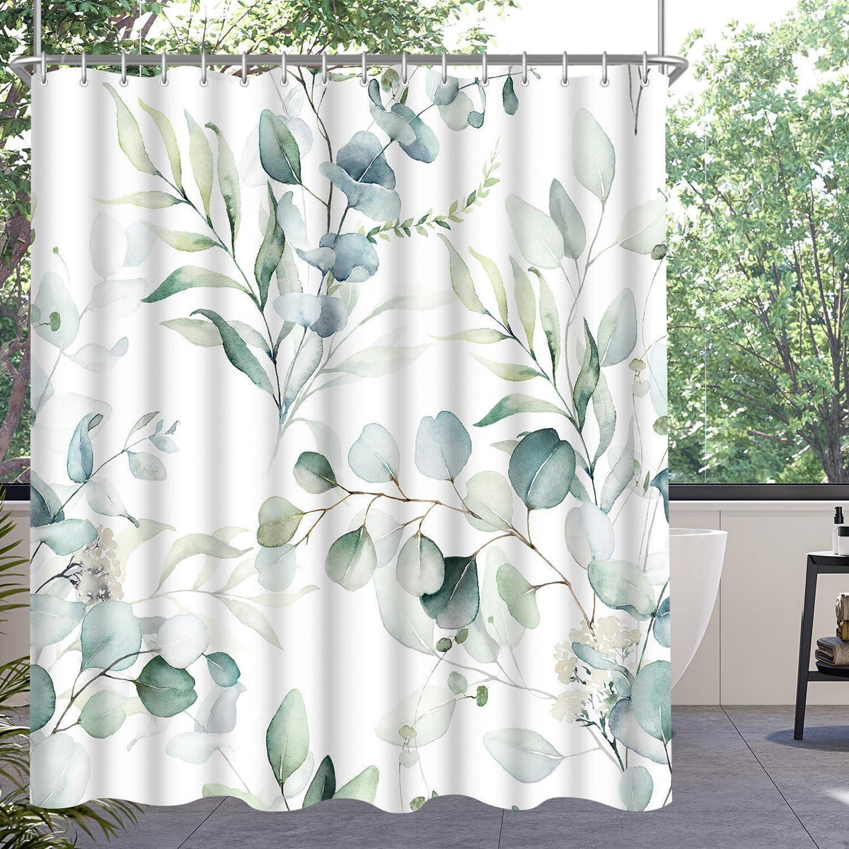 Duschvorhang 120x200 cm Blatt, Wasserabweisend, Waschbar