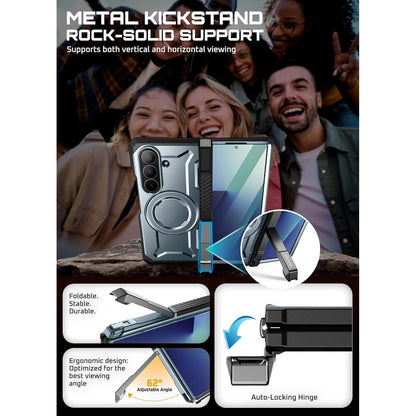 Hülle mit Ständer für Samsung Galaxy Z Fold 7, MagSafe, Displayschutz, Blau