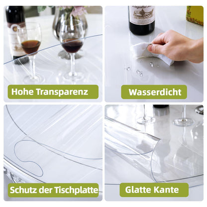 Runde Tischfolie 100cm – Transparent, Wasserdicht & Kratzfest