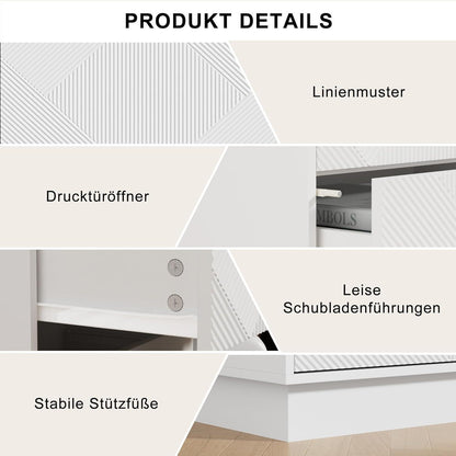 Kommode mit 6 Schubladen | Weiß | Schmaler Mehrzweckschrank