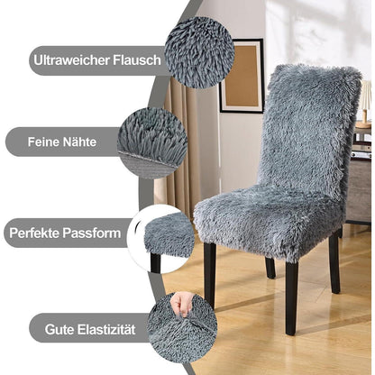 Stretch Stuhlhussen 6er Set - Dunkelgrau, Waschbar & Vielseitig