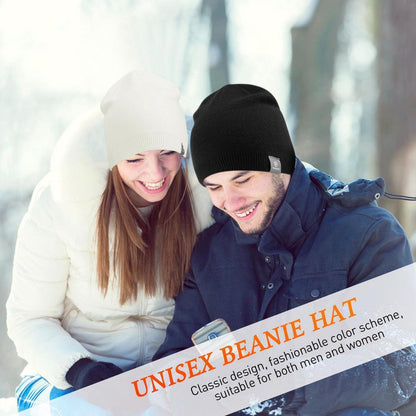 Strickmütze Damen & Herren Winter Beanie warm weiß