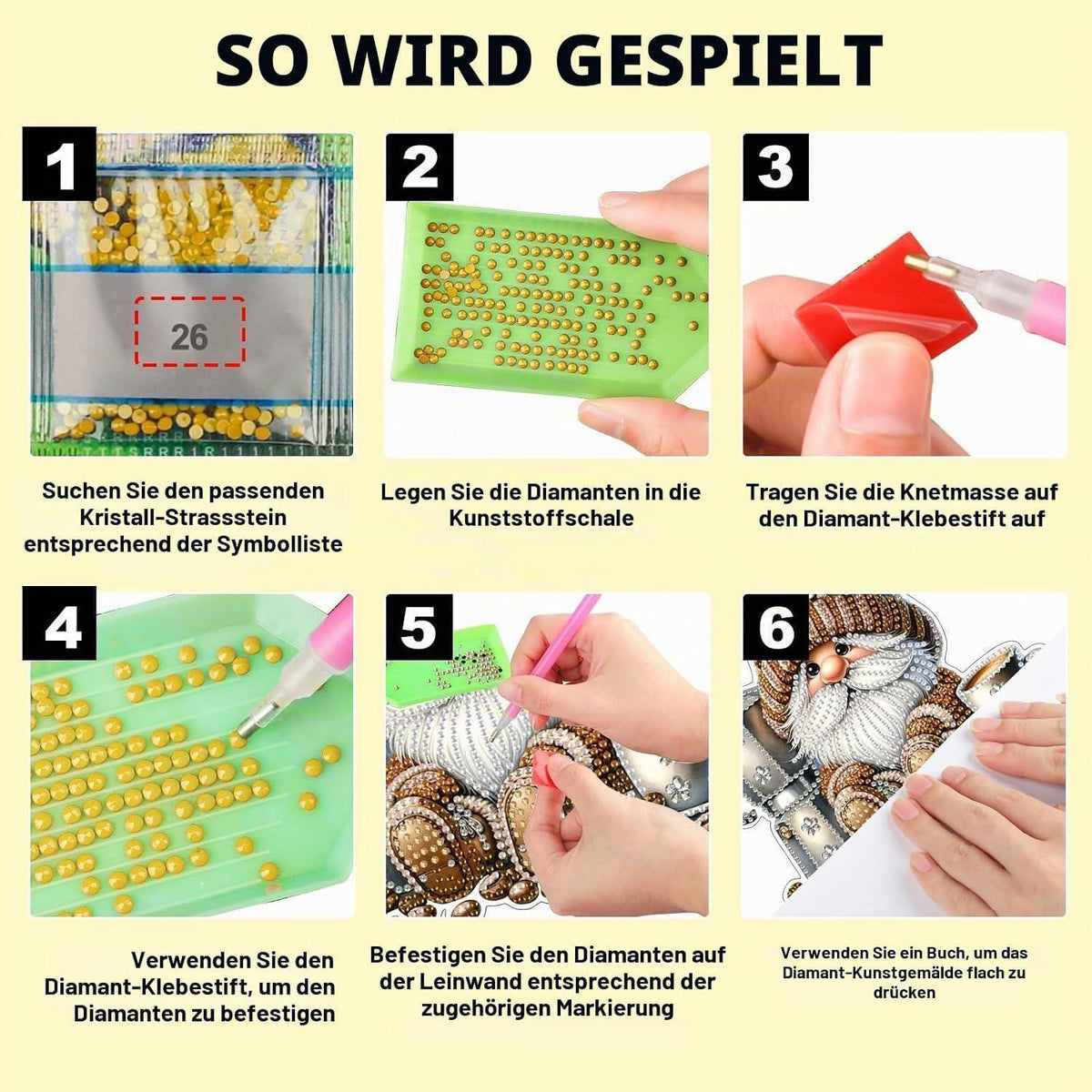Diamantmalerei Anhänger Gnom & Kaffee – DIY Fensterdeko Set