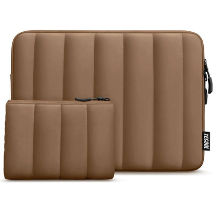 Gepolsterte Laptoptasche 13,3 Zoll mit Zubehörtasche, Braun