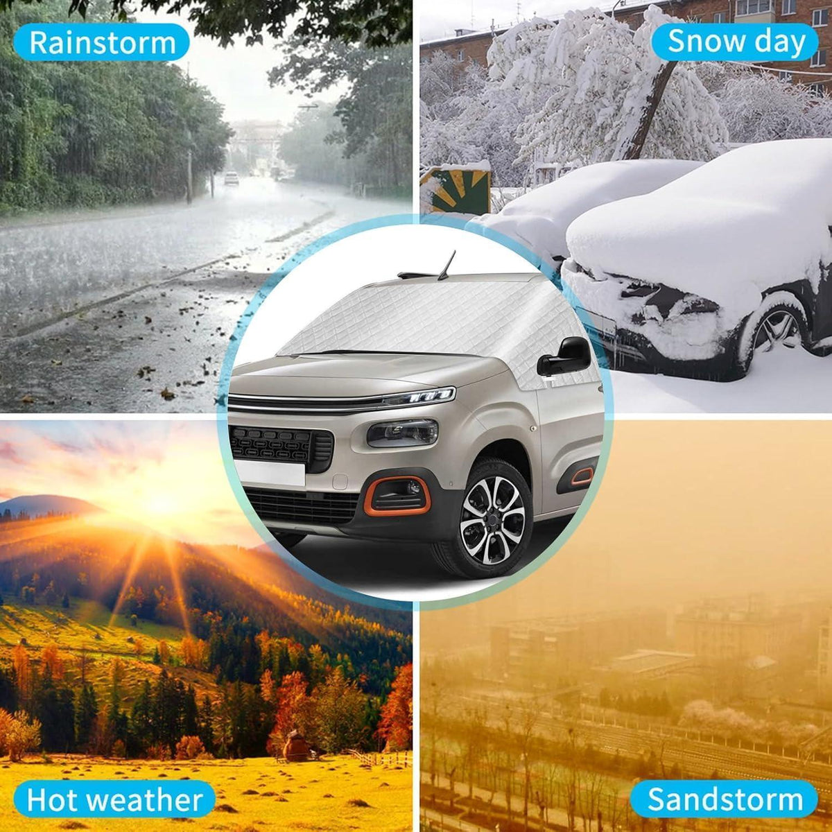 Frontscheibenabdeckung Citroen Berlingo 2018-2025 – Frost & Sonnenschutz