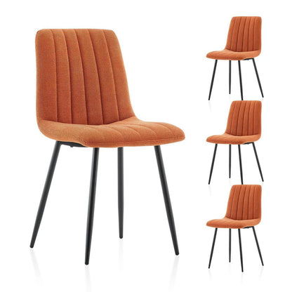 Gepolsterter Esszimmerstuhl Set 4er – Orange Leinen