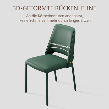 Esszimmerstuhl in Lederoptik mit hoher Lehne, Dunkelgrün