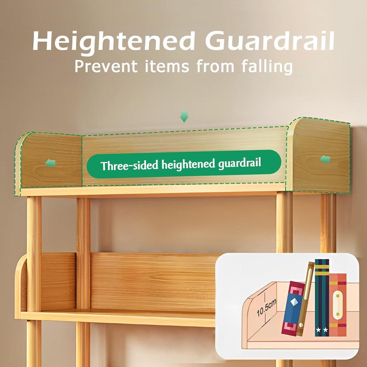 5-Ebenen Bücherregal Eiche - Modernes Holzregal für Wohnzimmer