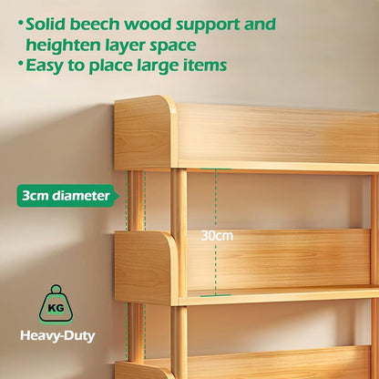5-Ebenen Bücherregal Eiche - Modernes Holzregal für Wohnzimmer