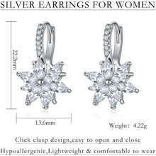 Blumen Creolen Silber mit Zirkonia – Damen Ohrringe