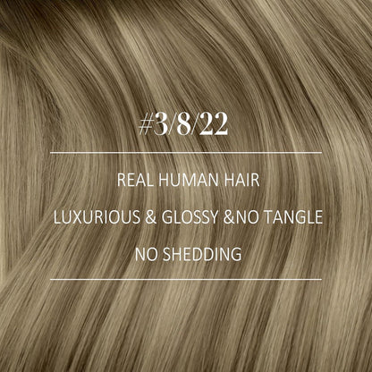 Echthaar Tressen Braun Balayage Ombre 50cm Haarverlängerung