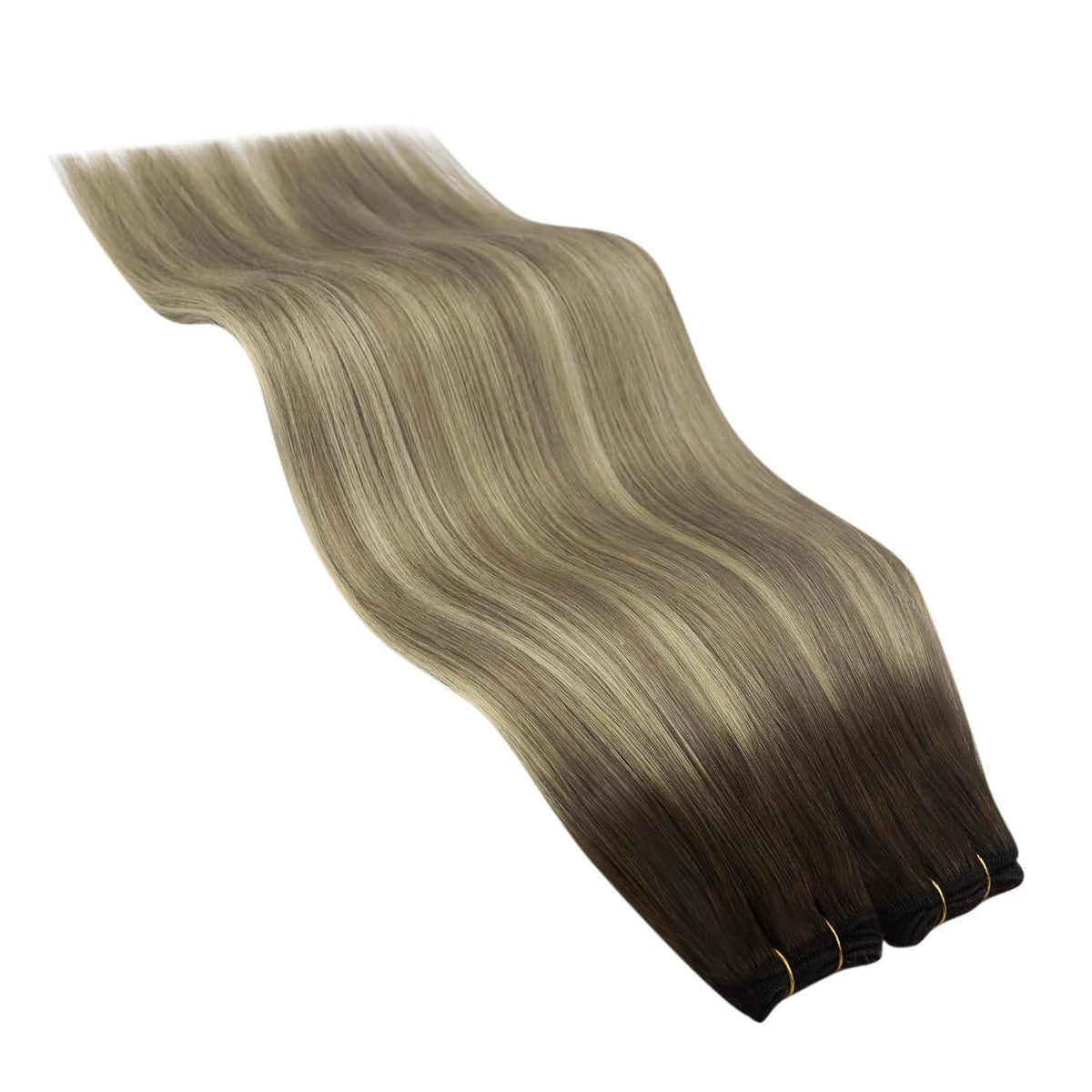 Echthaar Tressen Braun Balayage Ombre 50cm Haarverlängerung