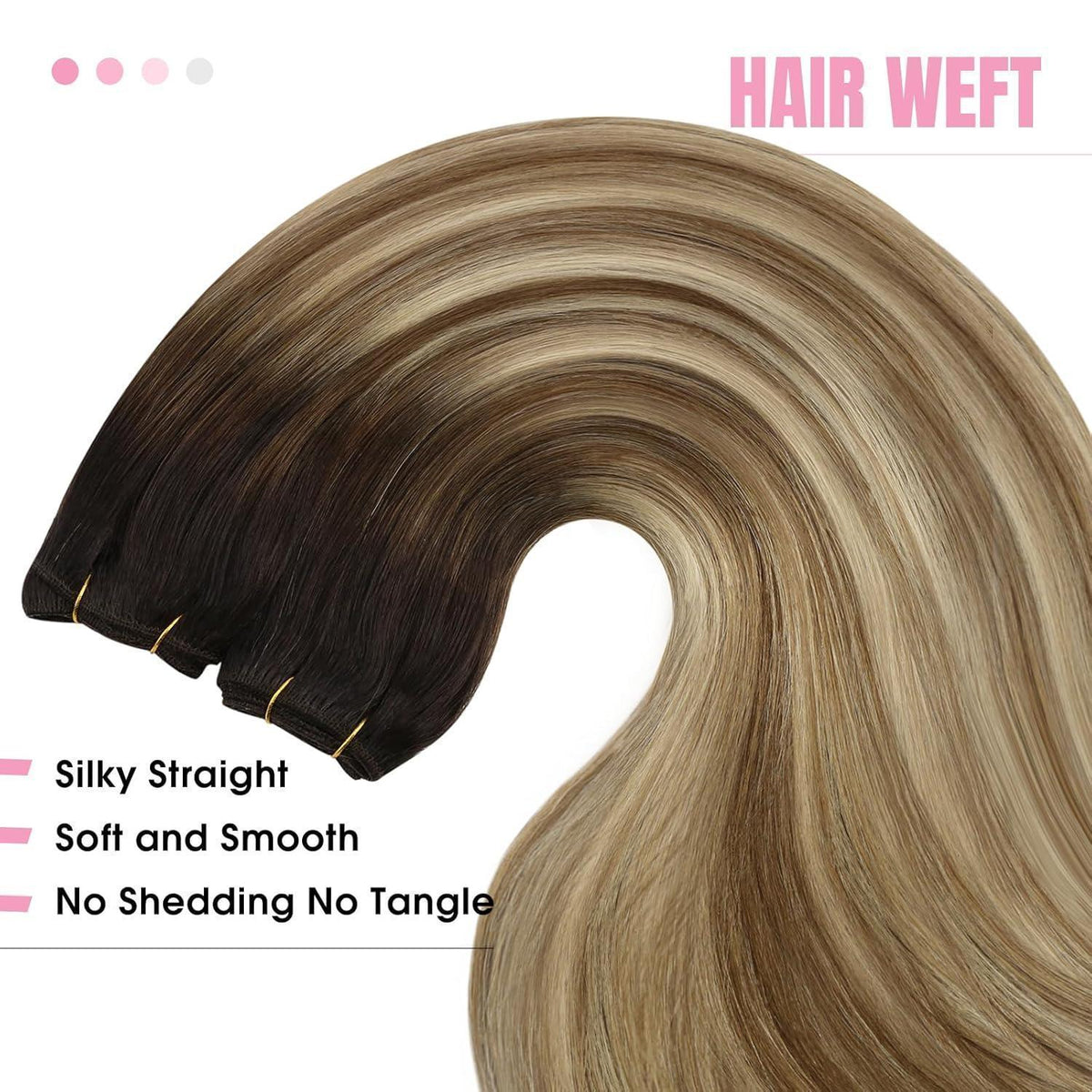Echthaar Tressen Ombre Braun Balayage Blond 50cm