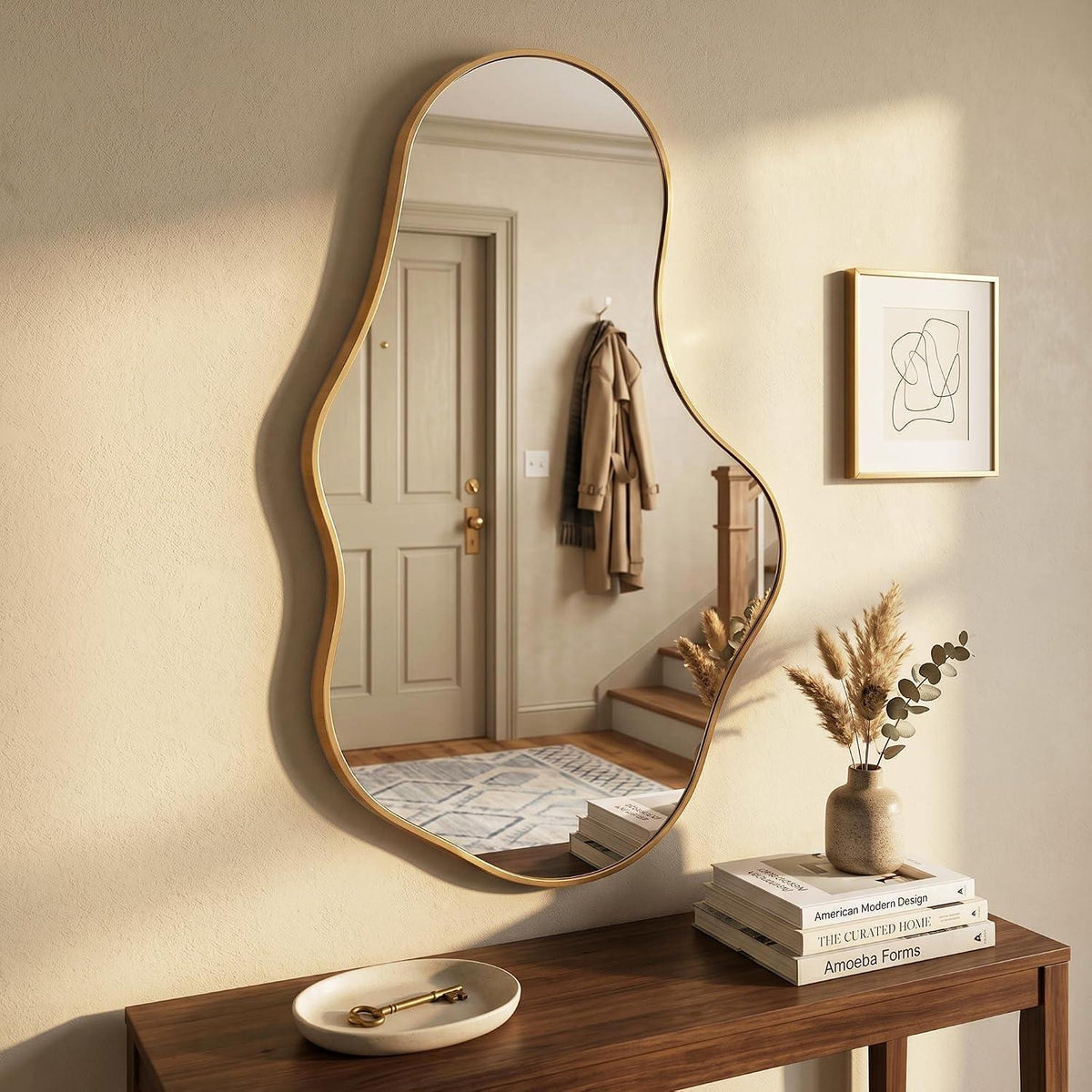 Wavy Wandspiegel Gold – Abstraktes Wellendesign 100x60cm