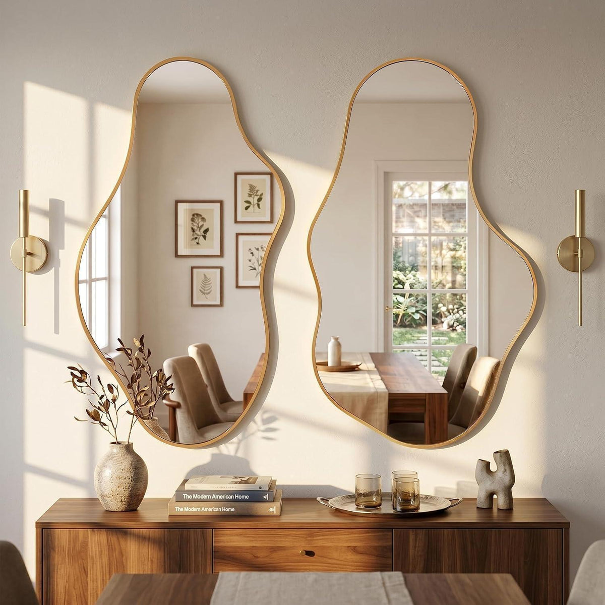 Wavy Wandspiegel Gold – Abstraktes Wellendesign 100x60cm