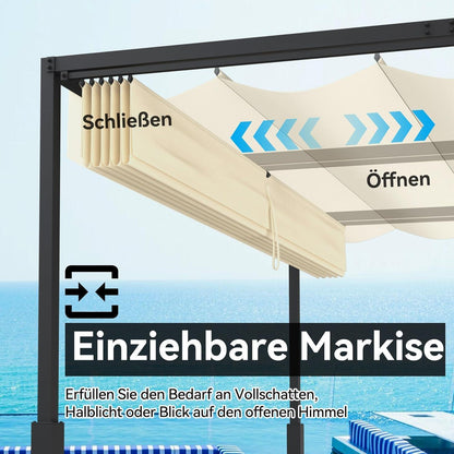 Pergola 3x3m – Terrassenüberdachung, Wasserdicht & Stabil