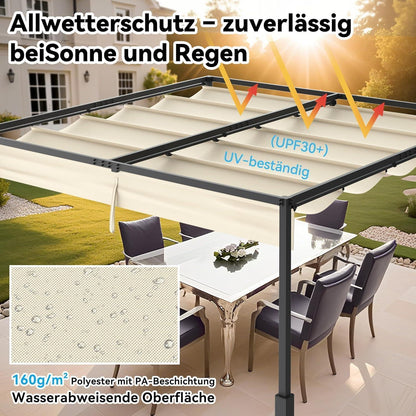 Pergola 3x3m – Terrassenüberdachung, Wasserdicht & Stabil