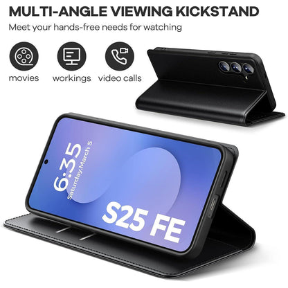 Samsung Galaxy S25 FE Klapphülle mit 2x Panzerglas, Kartenfach & RFID-Schutz