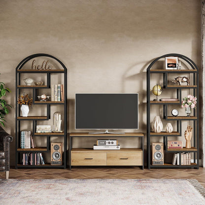 7-stöckiges Bücherregal Industrial-Stil, 180 cm hoch