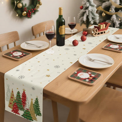 Tischläufer Weihnachten 40x180 cm Beige – Moderne Winterdeko