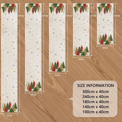 Tischläufer Weihnachten 40x180 cm Beige – Moderne Winterdeko
