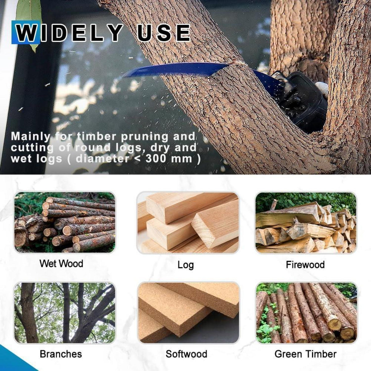Säbelsägeblätter 180mm mit japanischen Zähnen für Holz